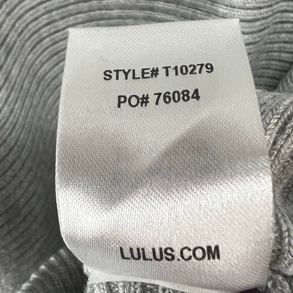 Lulus All Wrapped Up Sweater Womens M Gray Ribbed Knit Dolman Sleeve Cozy Top - Picture 12 of 13